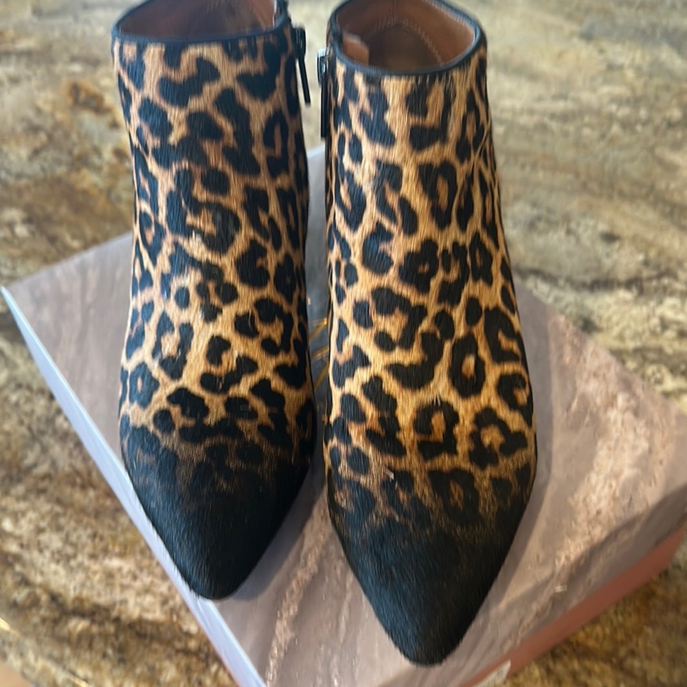 Leopard Print fur Ankle Boots - Picture 2 of 7